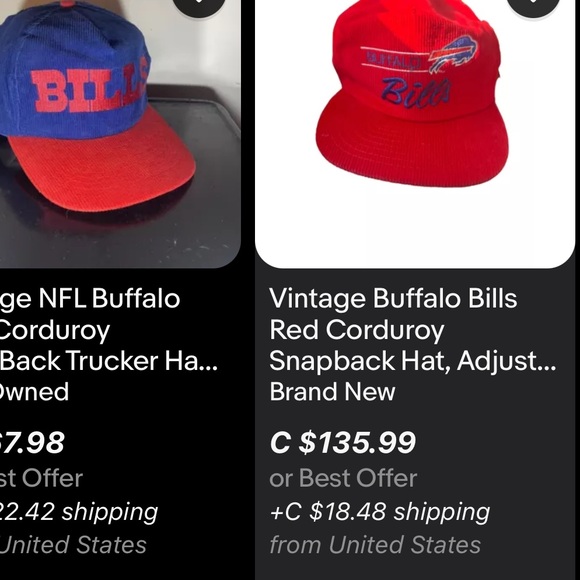 Vintage Buffalo Bills Corduroy Snapback / NFL / 80s / 90s - Picture 10 of 12